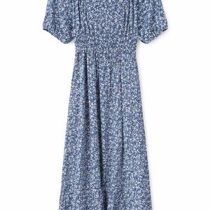 Blue Floral Midi Dress